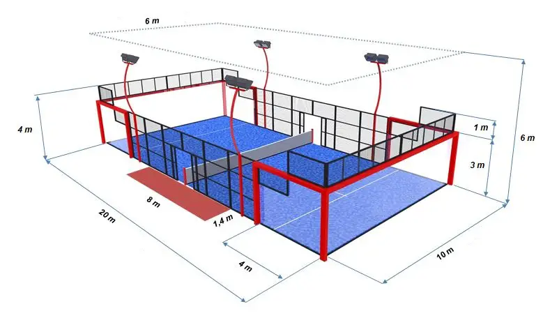 padel court size